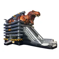 Château gonflable de dinosaure t-rex Dino, usine extérieure, château gonflable pour enfants, maison avec toboggan