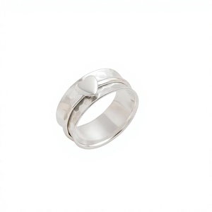 Minimalist 925 Silver Heart <b>Spinner</b> <b>Ring</b> Unisex Everyday Wear Fine Jewelry - Product Image 1
