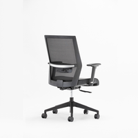 Chaise de bureau pivotante exécutive moderne avec accoudoirs réglables, dossier ergonomique en maille et coussin en tissu pour ordinateur