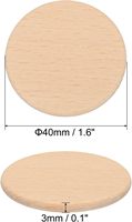 Échantillon Gratuit en Stock – Disques Ronds en Bois de Hêtre Naturel Non Fini de 4 cm (40 mm) – Jetons, Pièces de Comptage, Éclats de Bois Personnalisés