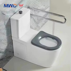 <span class=keywords><strong>WC</strong></span> Moderno in Ceramica Accessibile MWD Australia, Tazza Rotonda Senza Brida in Due Pezzi con Sifone a P <span class=keywords><strong>per</strong></span> Uso Domestico e <span class=keywords><strong>Disabili</strong></span> - Product Image 1