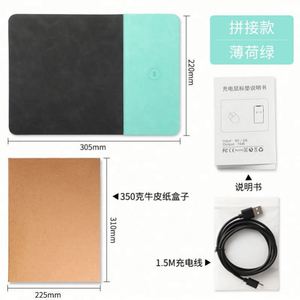 Tapis de souris multifonctionnel en cuir PU avec chargeur sans fil 15W, charge rapide, étanche, portable, personnalisable, cadeau promotionnel pour - Product Image 6