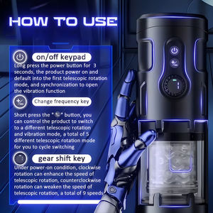 Masturbateur masculin télescopique automatique, 9 modes de poussée et de rotation, machine sexuelle de poche, pompe à pénis, piston masturbateur - Product Image 2