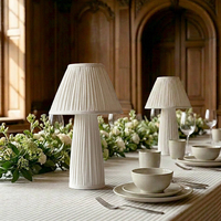 Lampe de table sans fil moderne à motif Damier, commande tactile, abat-jour blanc, base tambour, pour lecture à domicile, mariage, alimentée par batterie, 2700K