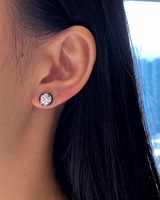 Boucles d'oreilles en diamant VVS cultivé en laboratoire 2 carats, taille personnalisée, couleur D, certifiées IGI, plaqué or 14k 18k, clous vintage pour femme, mariage