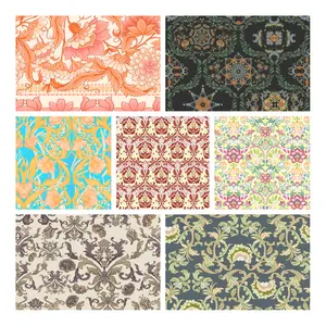 Designer Printing Chinese Pattern Boho Floral Digital Printed Upholstery Fabric Cotton For Home Textile Deco