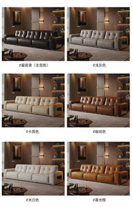 Divano Minimalista Italiano in Pelle Pieno Fiore, Configurazione Lineare Nera Audace, Linee Architettoniche Pulite, Seduta di Lusso - Product Image 6