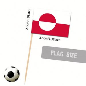 Banderas de Pastel Desechables Personalizadas al por Mayor de 3.5x2.5cm para Eventos Deportivos, Juego de Pelota con Palillo de Greenland - Product Image 2