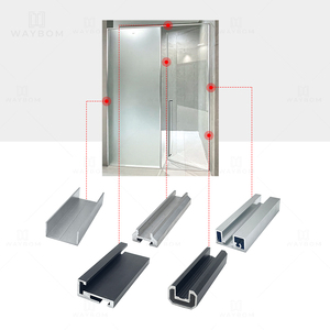 Cabine de douche de luxe en <span class=keywords><strong>aluminium</strong></span> Waybom avec verre trempé mince de 20 mm et profilé en <span class=keywords><strong>aluminium</strong></span> pour salle de bain - Product Image 2