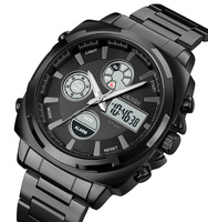 Skmei 1673 Montre de Mode en Acier Inoxydable Montre Homme Luxe Digitale et Analogique Pour Hommes