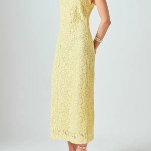 Vestido Midi Casual de Verano con Cuello Cuadrado, Estampado Floral, Columna con Encaje Bordado y Diseño Calado, Largo Midi ODM - Product Image 2