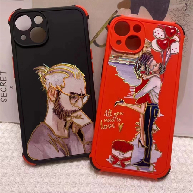 Custom Hot Stamping Gold Plated TPU Eco-Friendly Shockproof Waterproof Phone Case for // Compatible Models
