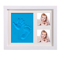 Kit de moulage de mains et de pieds de nouveau-né en MDF durable pour cadre photo de révélation du sexe du bébé