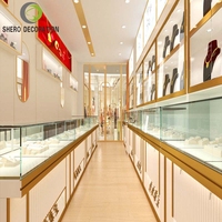 Vitrines à bijoux en bois uniques, design d'usine pour l'ensemble du magasin, présentoirs en verre pour vitrine à bijoux, armoire de présentation