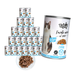 Alimento Húmedo Premium para Gatos, Trozos de Pescado en Salsa, Nutrición Completa, Comida Enlatada para Gatos, 24x415g - Product Image 1