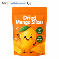 Direktlieferung ab Werk Kundenspezifische Mylar Wiederverschließbare Standbeutel 3,5g 100g 200g 500g Lebensmittelechte Kunststoffverpackung für Getrocknete Mango