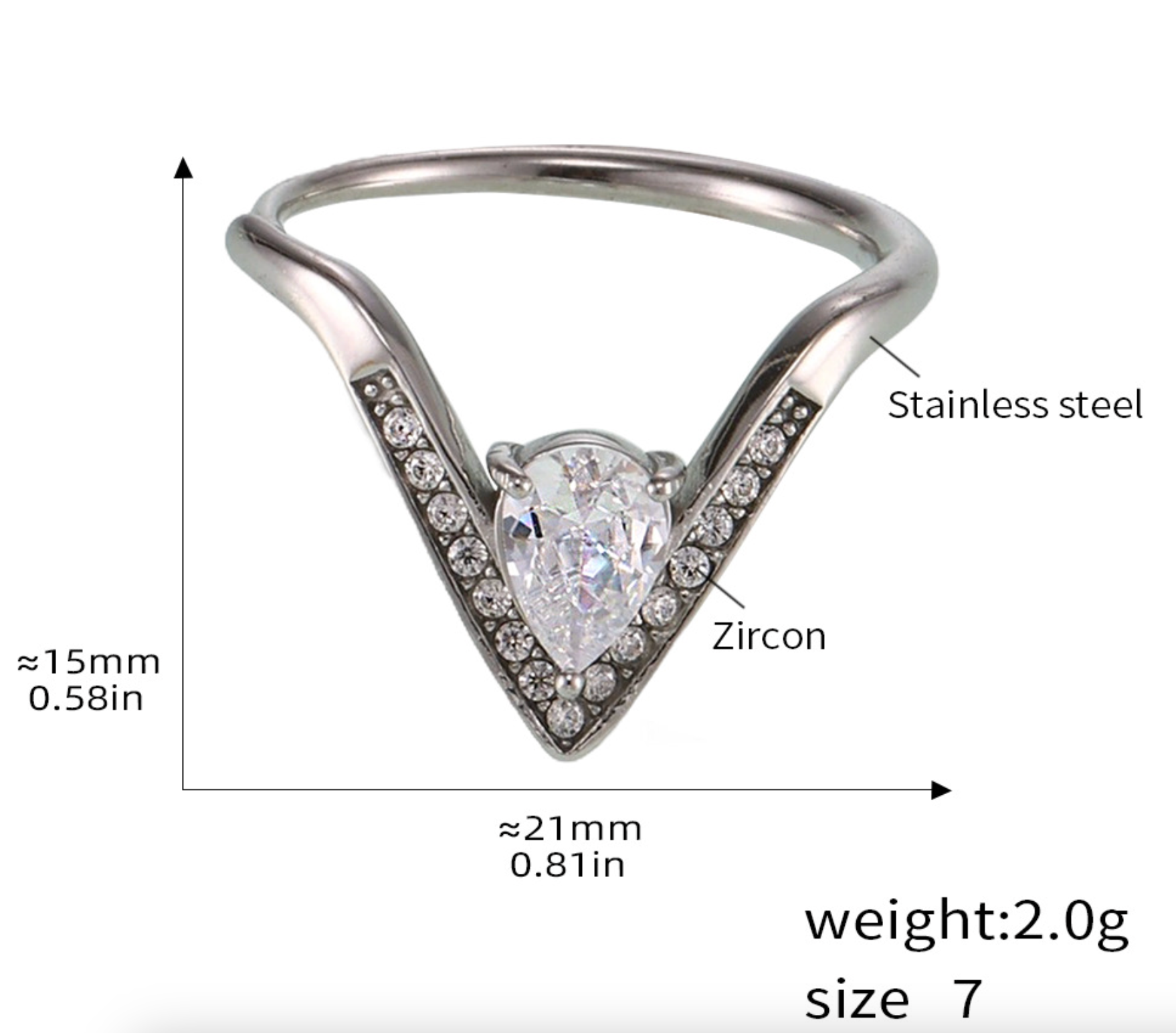 Argent + zircon blanc