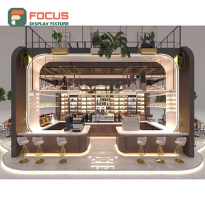 ชั้นวางสินค้ากาแฟสมัยใหม่ ชั้นวางแสดงสินค้ากระจกนิรภัย ช่องแสดงอุปกรณ์เสริม ชั้นวางแสดงสินค้าสำหรับร้านกาแฟ - Product Image 6