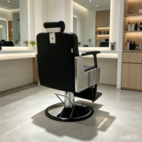 Fauteuil de Barbier Professionnel en Argent Durable pour Salon, Rotation à 360 Degrés, Pompe Hydraulique, Style Mid-Century, pour Hôpital et Extérieur - Vente en Gros Beauté
