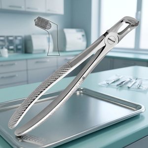 Pinces d'extraction dentaire manuelles BK Industries en acier inoxydable avec poignée moletée, Classe I, pour dents de sagesse inférieures, instrument chirurgical CE - Product Image 3