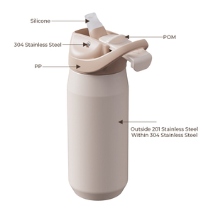 Bottiglia Termica Sportiva in Acciaio Inox da 750ml (18 oz) con Coperchio Scorrevole in Silicone, Isolamento Sottovuoto e Manico - Product Image 4