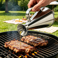 Bouteille Distributrice d'Huile en Acier Inoxydable 304 avec Bec Verseur Anti-Goutte pour la Cuisine et le Barbecue
