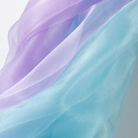 Tissu organza irisé transparent en soie 100% polyester imperméable tissé et imprimé pour chemisier et robe pour femme