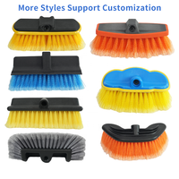 Brosse de nettoyage de voiture à flux continu de 12 pouces, perches télescopiques en aluminium alimentées en eau pour un rinçage facile et un lavage de véhicule sans rayures