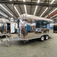 Nouvelle remorque alimentaire mobile en acier inoxydable 304, style camping-car, pour hot-dogs, café, glaces, avec cuisine complète