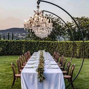 Outdoor <strong>Wedding</strong> Decoration Crystal Chandelier Bracket Metal Iron Semicircle <strong>Frame</strong> Stand <strong>Wedding</strong> Props - Product Image 1