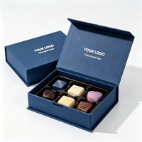 Boîte d'emballage à rabat de haute qualité, fermeture magnétique personnalisée, emballage de chocolat, boîte à bonbons multi-compartiments avec logo personnalisé