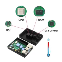 Caja de Aleación de Aluminio para Raspberry Pi 4, Carcasa Metálica Negra, Caja de Refrigeración Pasiva para Raspberry Pi 4 Modelo B