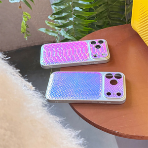 Coque de téléphone en cuir serpent laser arc-en-ciel pour iPhone 17 Air 16 15 14 <span class=keywords><strong>Pro</strong></span> Max, motif TPU coloré à changement de couleur, coque arrière - Product Image 3