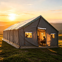 Grande tente événementielle commerciale robuste 5m x 15m en toile imperméable pour l'été, structure en acier, montage rapide, idéale pour le glamping et le safari en extérieur