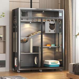 Maison pour chat d'intérieur en bois massif trois étages <span class=keywords><strong>Cat</strong></span> Luxury - Product Image 2