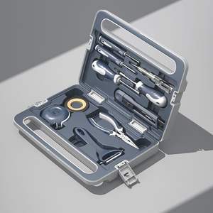 MYJ <span class=keywords><strong>Outil</strong></span> de réparation domestique quotidien Combinaison d'outils matériels Ensemble d'électricien Charpentier Boîte à outils matérielle montée sur véhicule Boîte à outils portable - Product Image 6