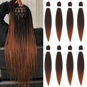 Extensions de cheveux synthétiques en fibre Kanekalon, queue de cheval tressée, 28, 32, 36 pouces, violet foncé, pour femmes - Product Image 3