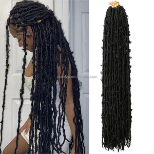 Extensions de cheveux synthétiques en gros - Locs papillon douces, dreadlocks au crochet, extensions de tresses <span class=keywords><strong>avec</strong></span> des mèches bouclées douces - Product Image 1