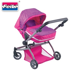 Fei Li toys-cochecito <span class=keywords><strong>de</strong></span> muñeca doble plegable 2 en 1, con cesta y Asa ajustable - Product Image 3