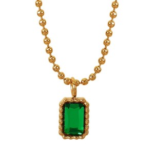 Collar con Colgante de Cristal y Oro de 18K de Lujo, Antideslustre, Acero Inoxidable Altamente Pulido, Accesorios Diarios para Mujer - Product Image 6