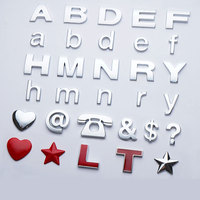 3D Metal DIY letras alfabeto corazón estrella número emblema Cromo Negro coche pegatina Digital insignia Logo accesorios motocicleta