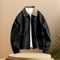 Veste pour homme personnalisée, nouvelle collection, style rétro, décontractée, polyvalente, ample, simple, tendance, coupe-vent, vente en gros d'usine