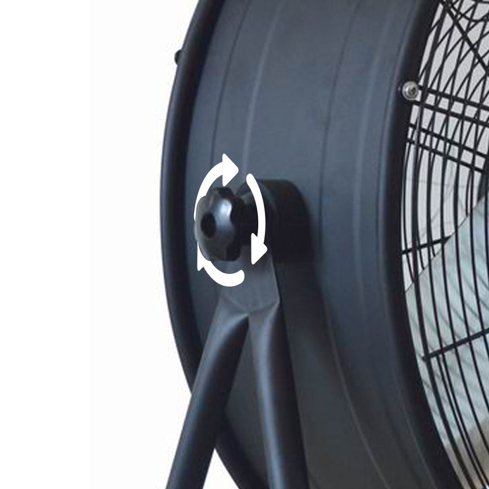 Steel Rising Block With Fan 36Inch High Velocity Tilted Metal Electric Barrel Fan Industrial ...