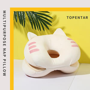 Almohada de Espuma Viscoelástica con Forma de Gato, Azul, Refrescante, para Estudiantes, Oficina, Viajes - Product Image 5