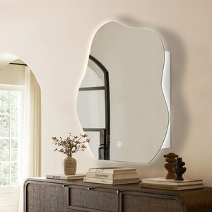 <span class=keywords><strong>Miroir</strong></span> <span class=keywords><strong>de</strong></span> <span class=keywords><strong>salle</strong></span> <span class=keywords><strong>de</strong></span> <span class=keywords><strong>bain</strong></span> intelligent <span class=keywords><strong>asymétrique</strong></span> éclairé avec rangement intégré, capteur tactile à intensité variable, anti-buée, Bluetooth - Product Image 1