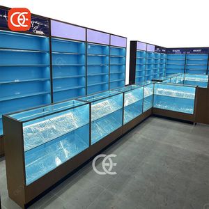 Vitrina de Exhibición de Vidrio Cerrada para Tienda de Tabaco, Iluminación LED Modular Personalizable y Duradera - Product Image 5