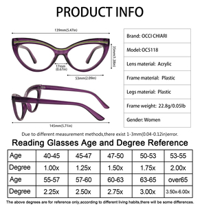 Gafas de Lectura Vintage con Marco de Plástico Ligero y Detalles en Dorado para Mujer, <span class=keywords><strong>Lentes</strong></span> Acrílicas Anti-Fatiga - Product Image 2