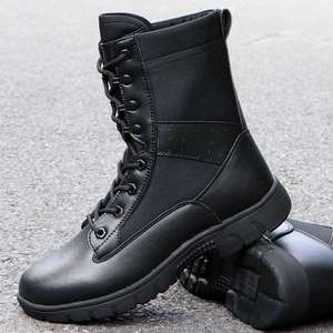 काले हल्के सामरिक युद्ध प्रशिक्षण बूट वाटरप्रूफ कुस्कुड बाहरी छलावरण एंटी-स्किड पहनने के प्रतिरोधी टो माइक्रोफाइबर - Product Image 3