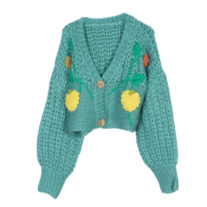 Maglione fatto <span class=keywords><strong>a</strong></span> <span class=keywords><strong>mano</strong></span> da donna con <span class=keywords><strong>Cardigan</strong></span> corto lavorato <span class=keywords><strong>a</strong></span> <span class=keywords><strong>mano</strong></span> da donna invernale - Product Image 2