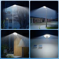 Lampes murales solaires extérieures 590 LED IP66 étanches 6000K lumière du jour avec détecteur de mouvement rechargeables pour jardin/cour